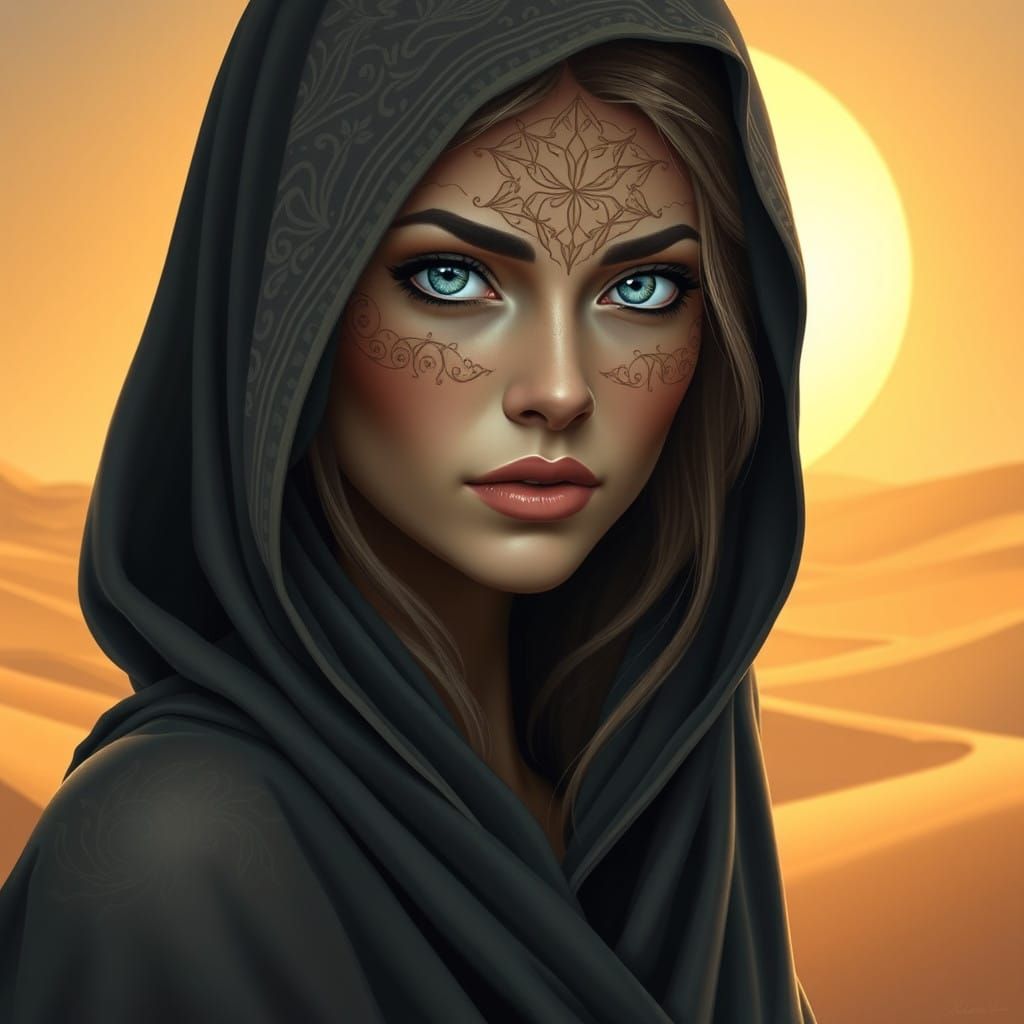 Surreal Art Nouveau Portrait of a Dune Bene Gesserit