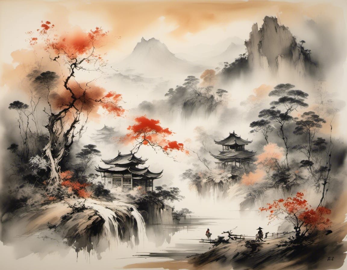 Tranquil japanese landscape