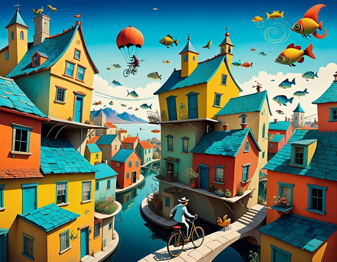 Topsy-Turvy Surrealist World of Flying Fish