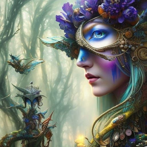 Enchanting Shroom Elf Goddess in Fantasycore Style