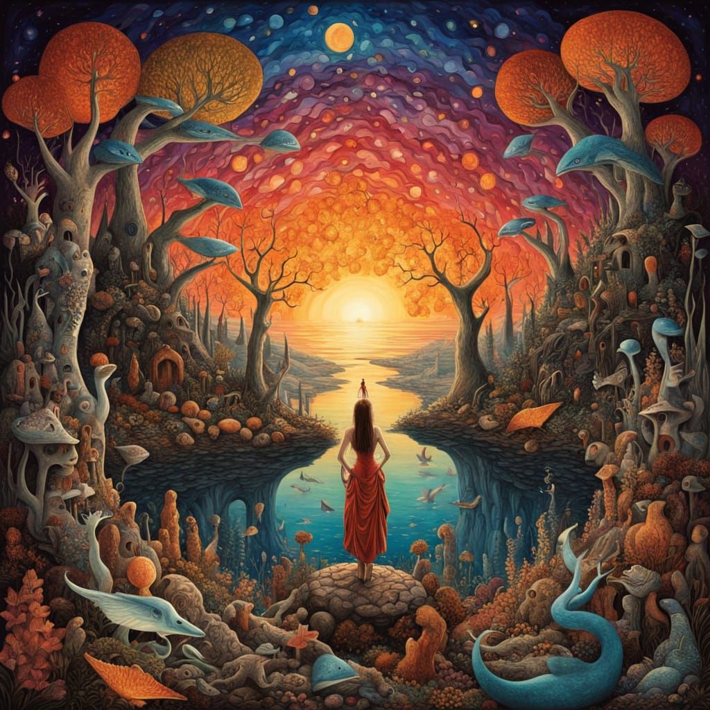 Mystical Shaman Unites Shattered Mirrors with Whimsical Folk...