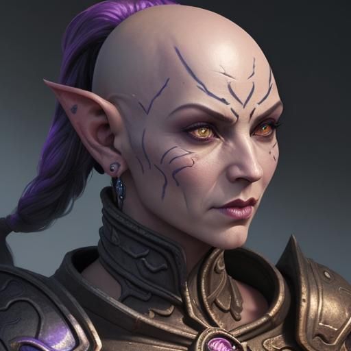 Detailed Githyanki Warrior in Splash Art Style