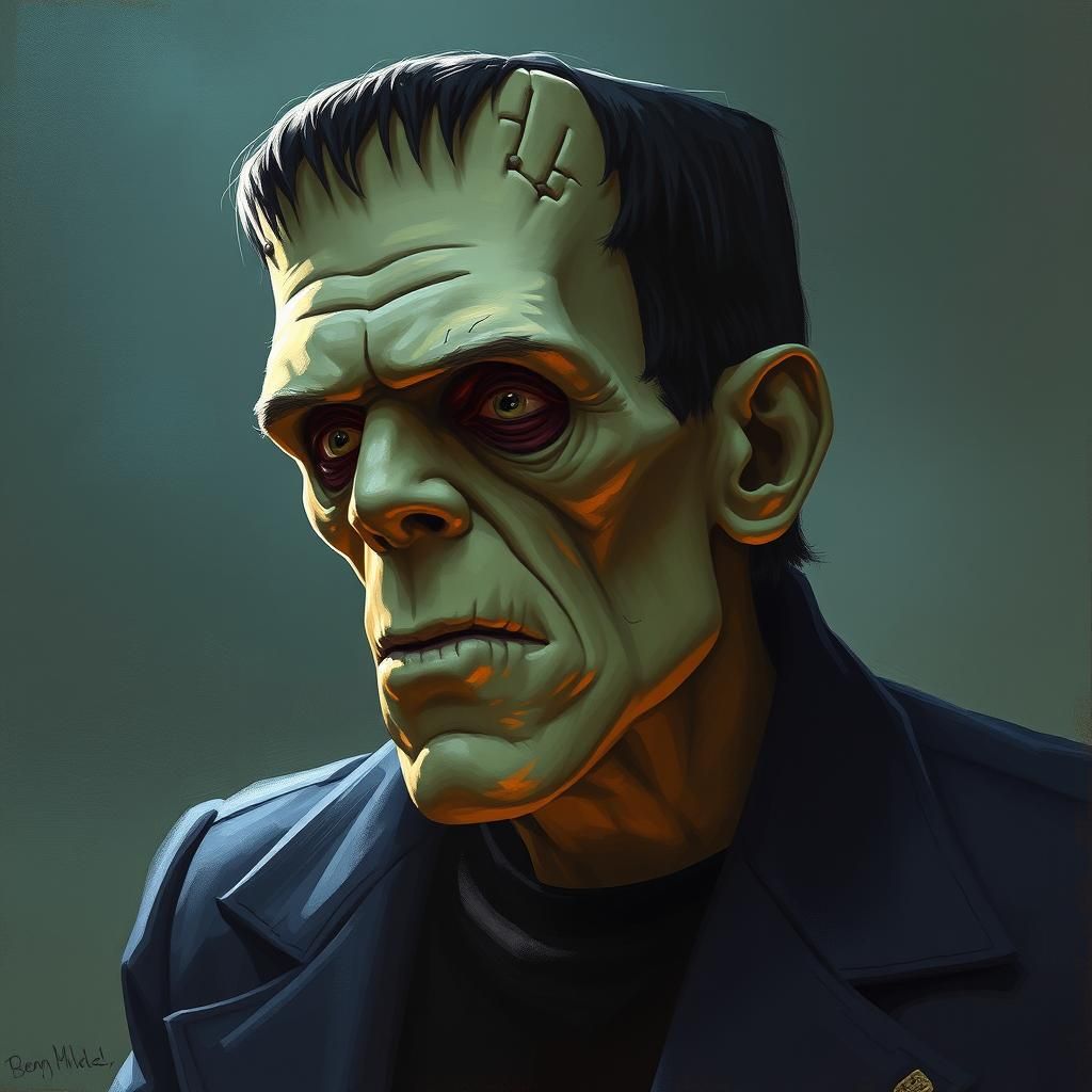 Frankenstein's Monster in Cartoon Style