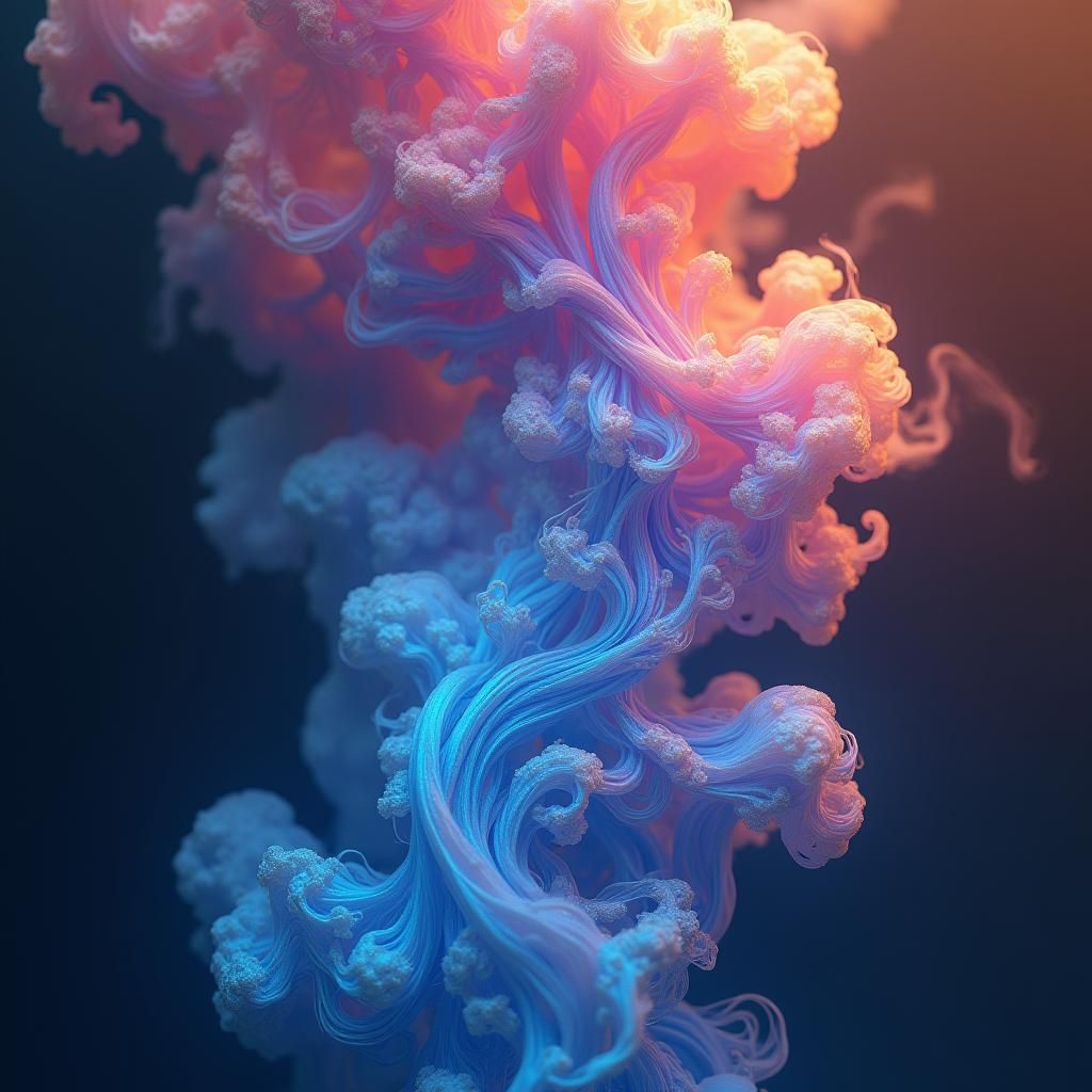 Iridescent Liquid Smoke in a Surreal Futuristic Style