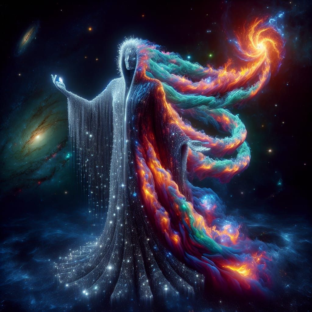 Ethereal Cosmic Entity Unveils Fiery Supernova