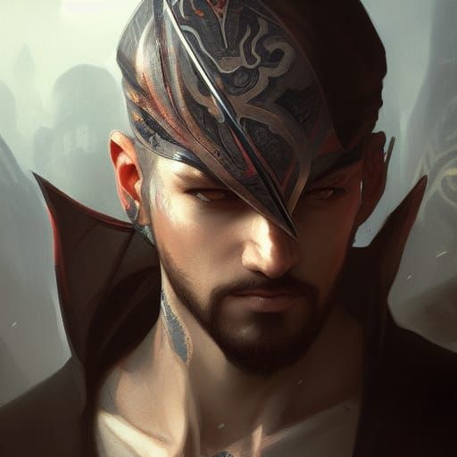 Fantasy Assassin Portrait in Hyperdetailed Style