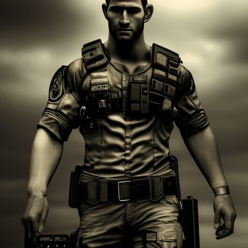 Hyperrealistic Portrait of Chris Redfield in High Definition