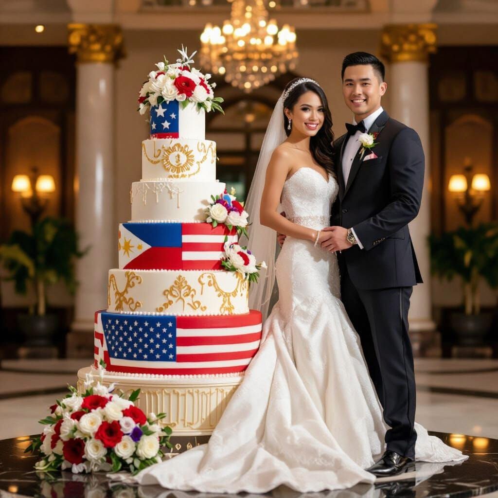 Filipino-American Fusion Wedding Cake