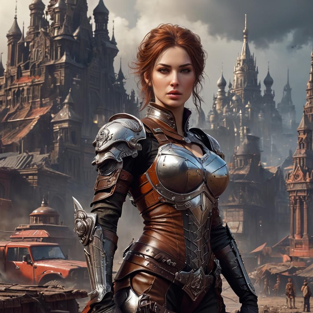 Beautiful Russian Woman in Armor by Luis Royo