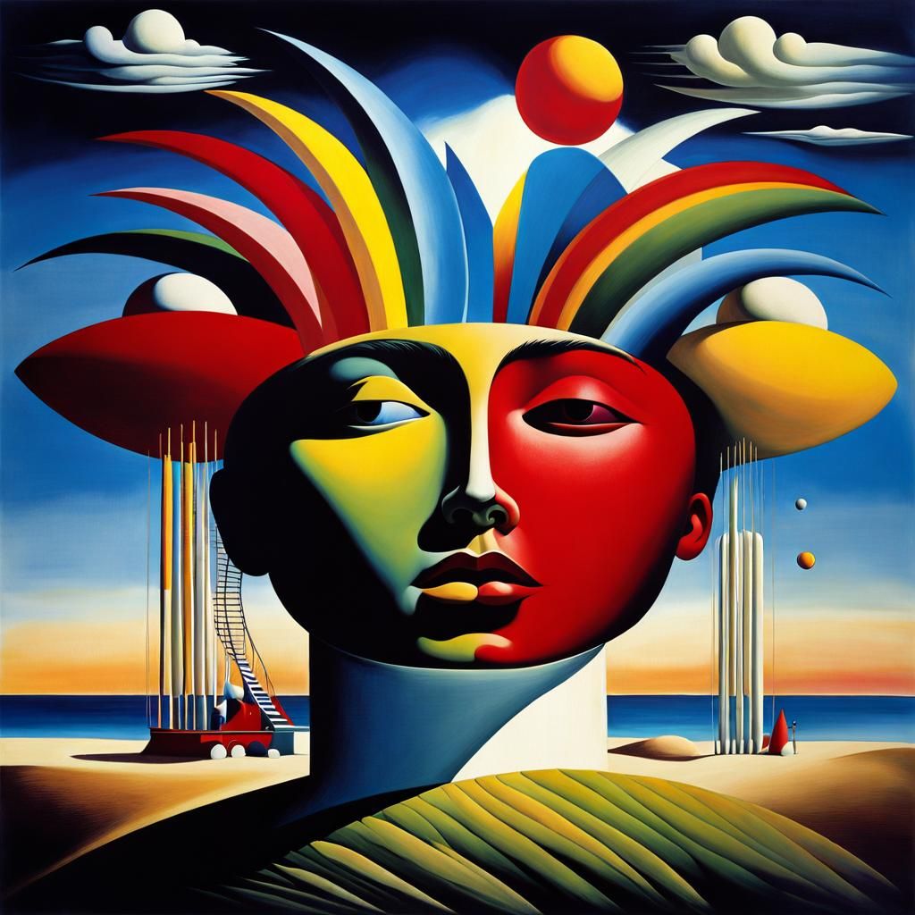 Surreal Dreamer in the Style of Yves Tanguy