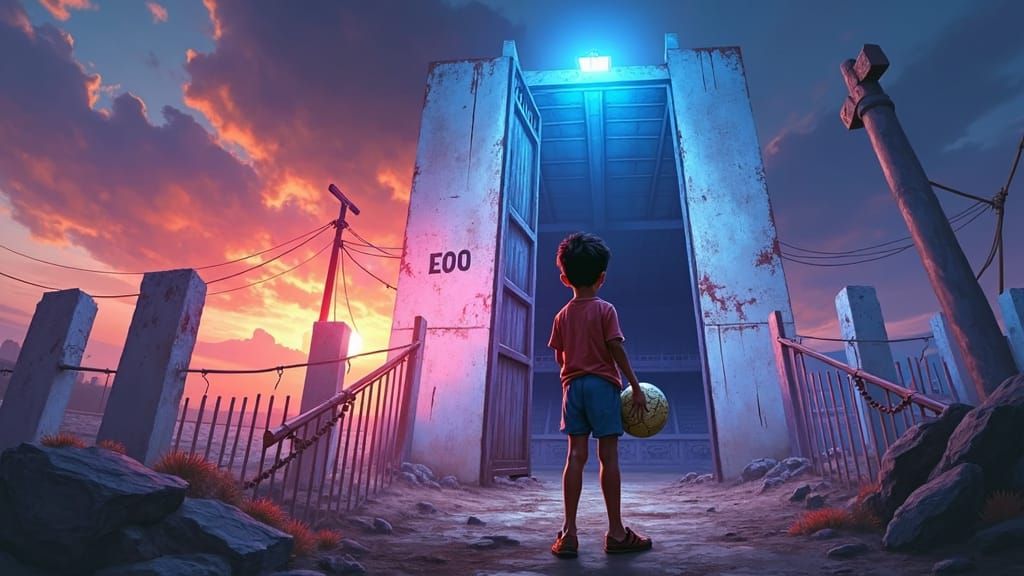 Boy Dreams of Soccer in Photorealistic Style