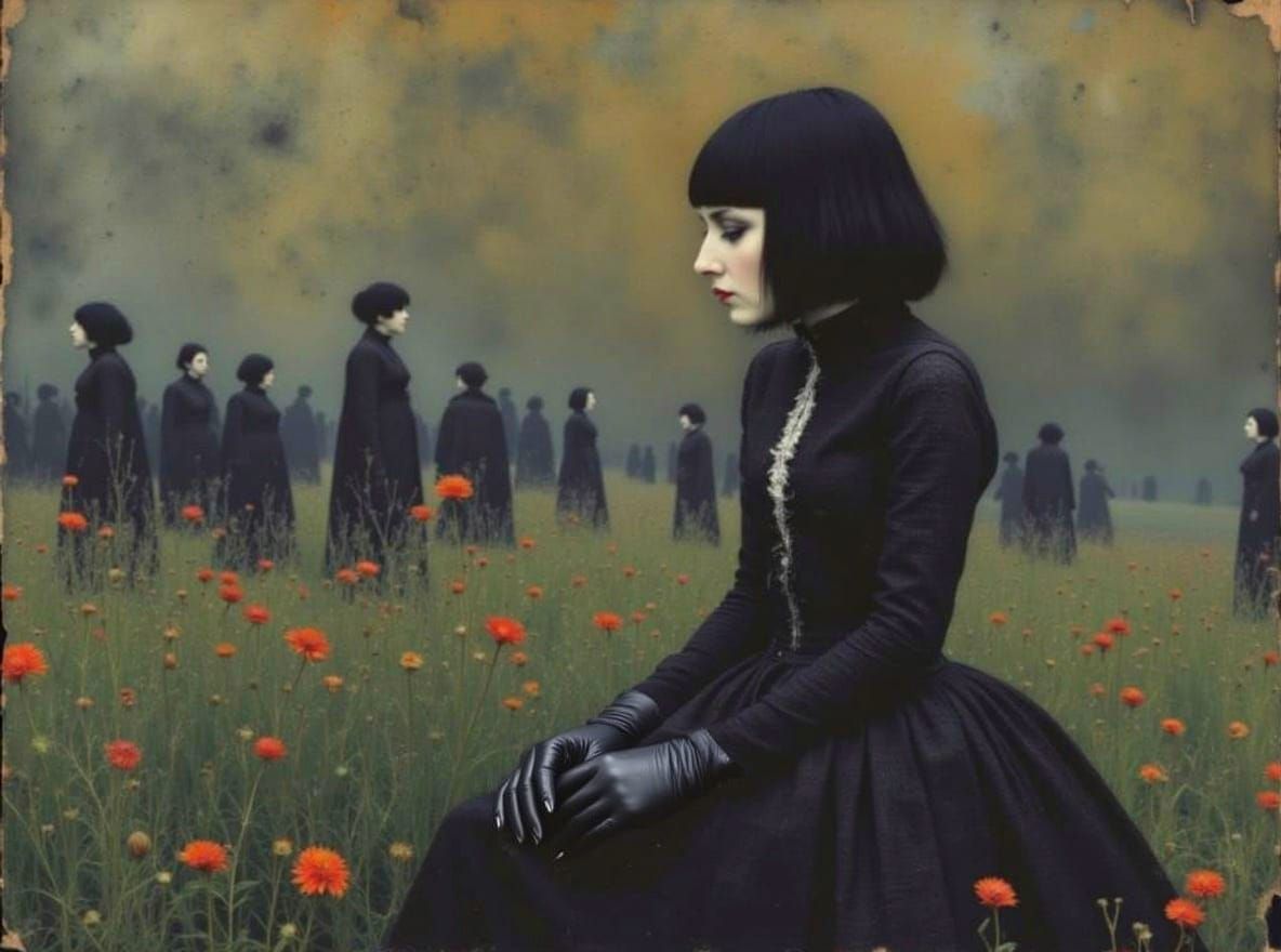 Gothic Portrait in Ornate Gilded Frame