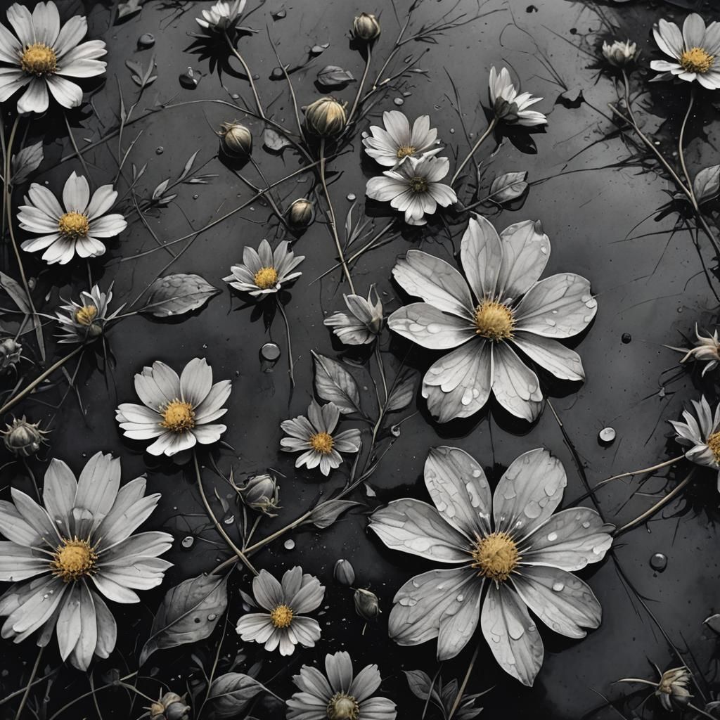 Haunting Botanical Still Life in Charcoal