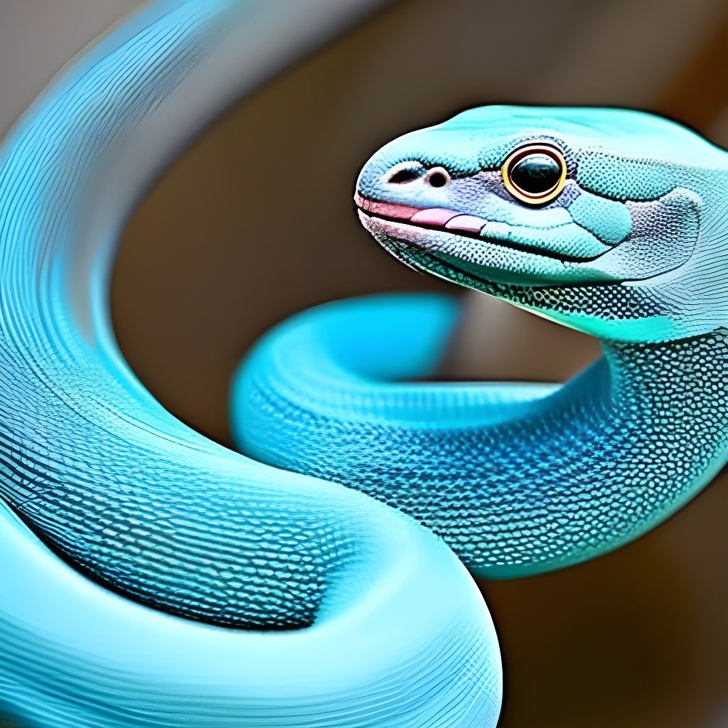 Portrait of a Beautiful Teal and Red Snake
