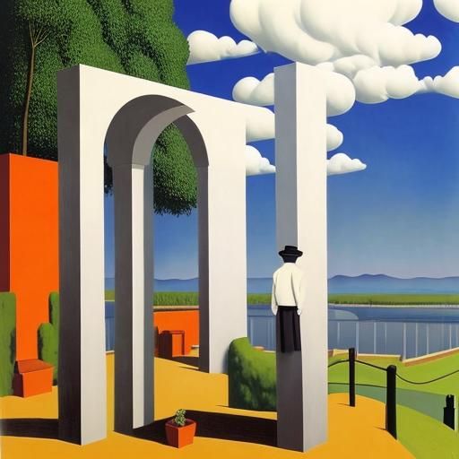 Surreal Scene in the Style of Magritte