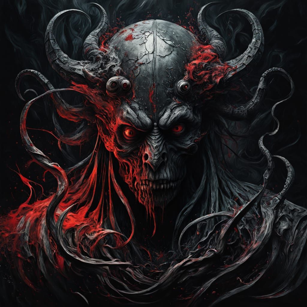 Dramatic Expressionist Masterpiece with Splattered Paint and...