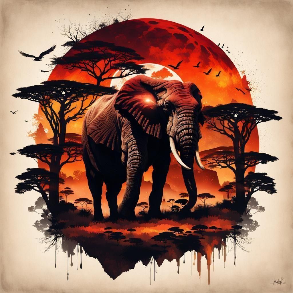 African Sunset 🐘🌍🌄 v2