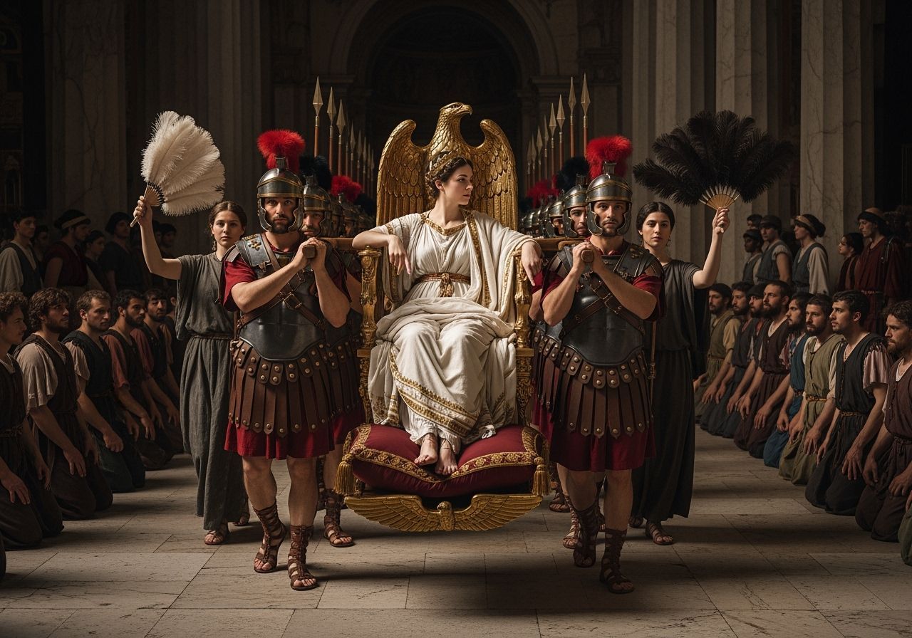 Roman Empress Carried on Golden Throne, Neoclassical Style