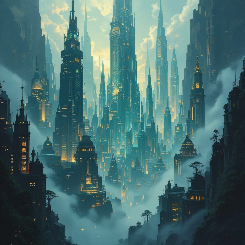 Mystical Hidden City with Advanced Tech and Jin