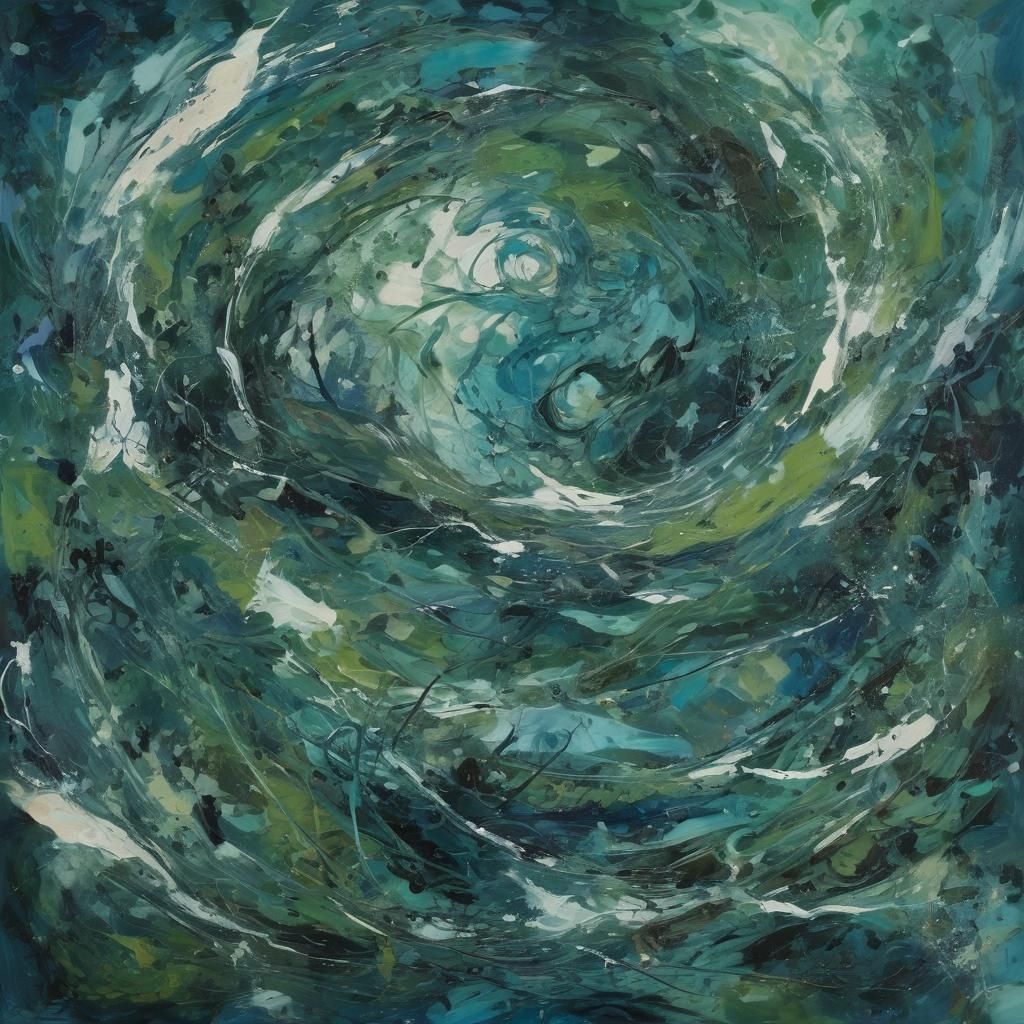 Abstract Ocean Depths in Expressionist Style