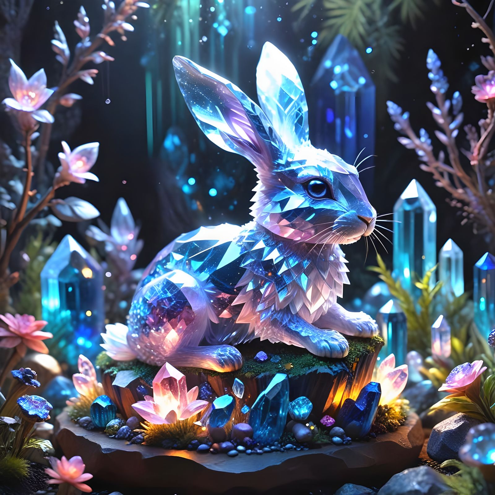 Crystal Wonderland with a Mysterious Rabbit