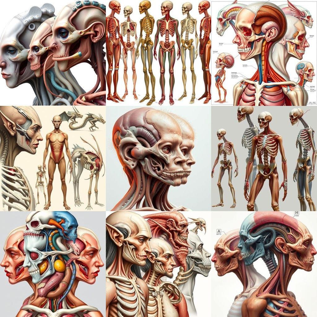 Anatomical Drawings of Humanoid Species and Other Sapient Be...