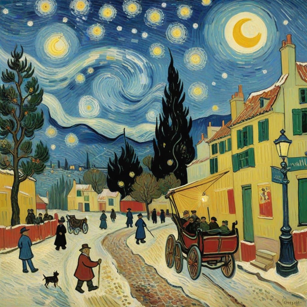 Vincent Van Gogh New Year's Masterpiece in Vibrant Post-Impr...