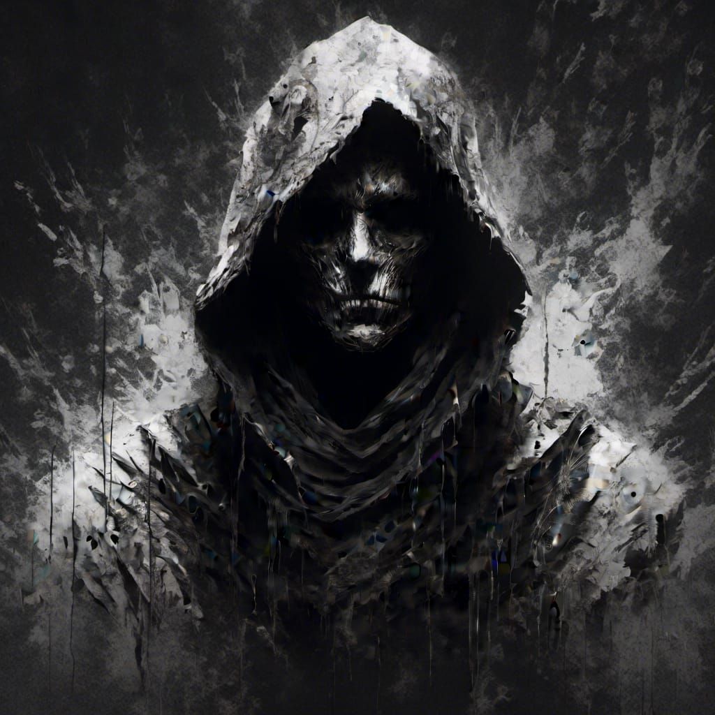 Undead Silhouette Portrait in Macabre Style