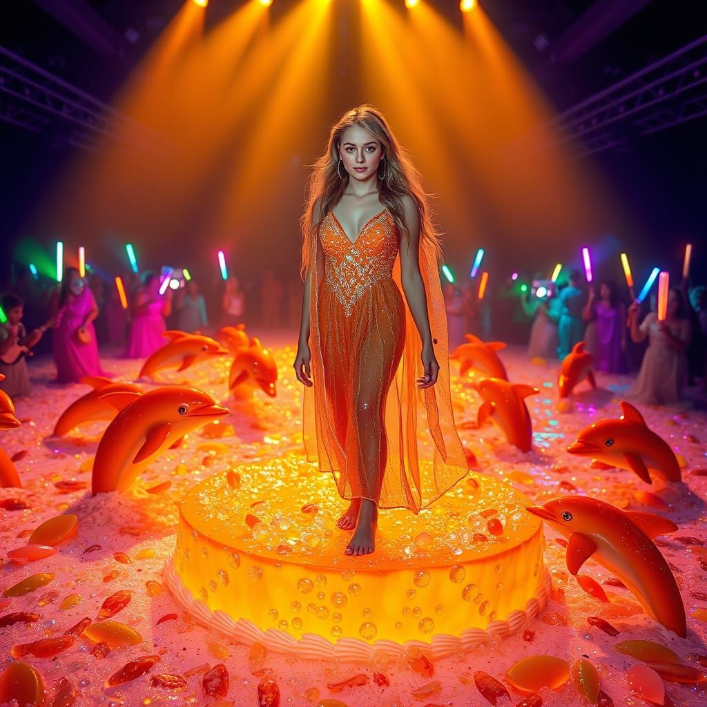 Dreamlike Soda Sea Concert with Candy Dolphins