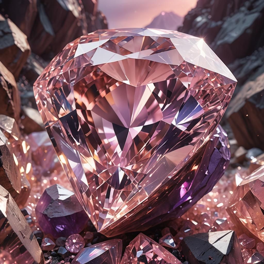 Pink Diamond Splash Art Inside Mountain