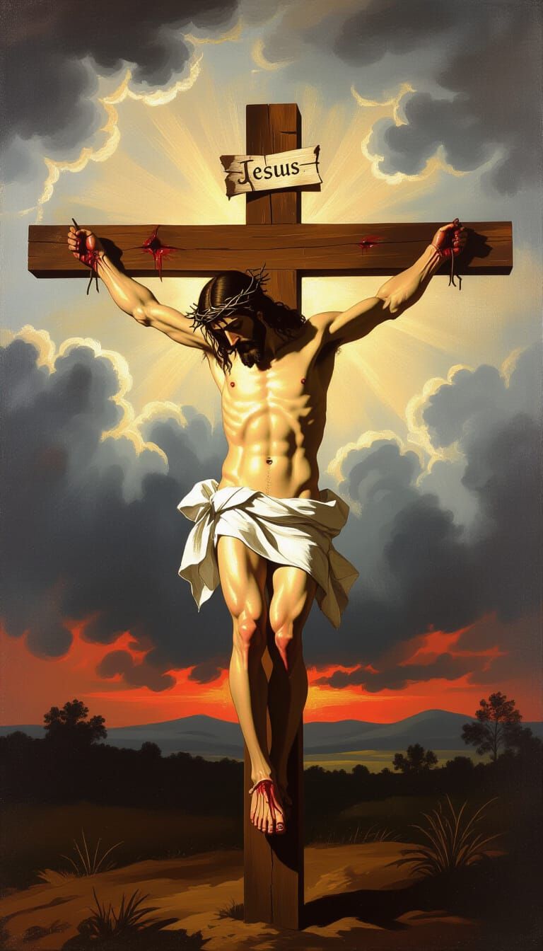Jesus Christ on the Cross in Baroque Style