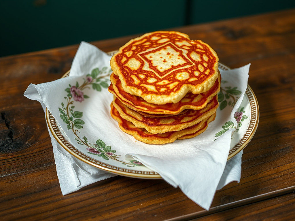 Rustic Latkes on Ironstone Plate, Whimsical Still Life in Cy...