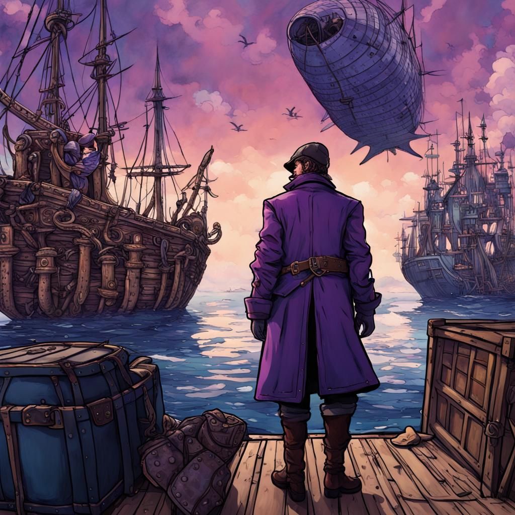 Magical Port: A Mercenary's Arrival in Fantasy Art