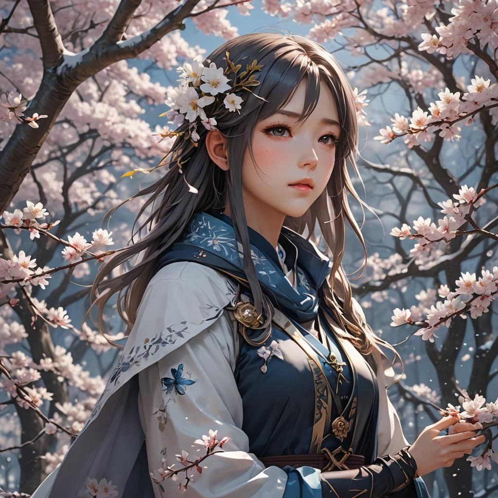 Anime Soul: Wintering in Spring, 3D Aesthetic Art