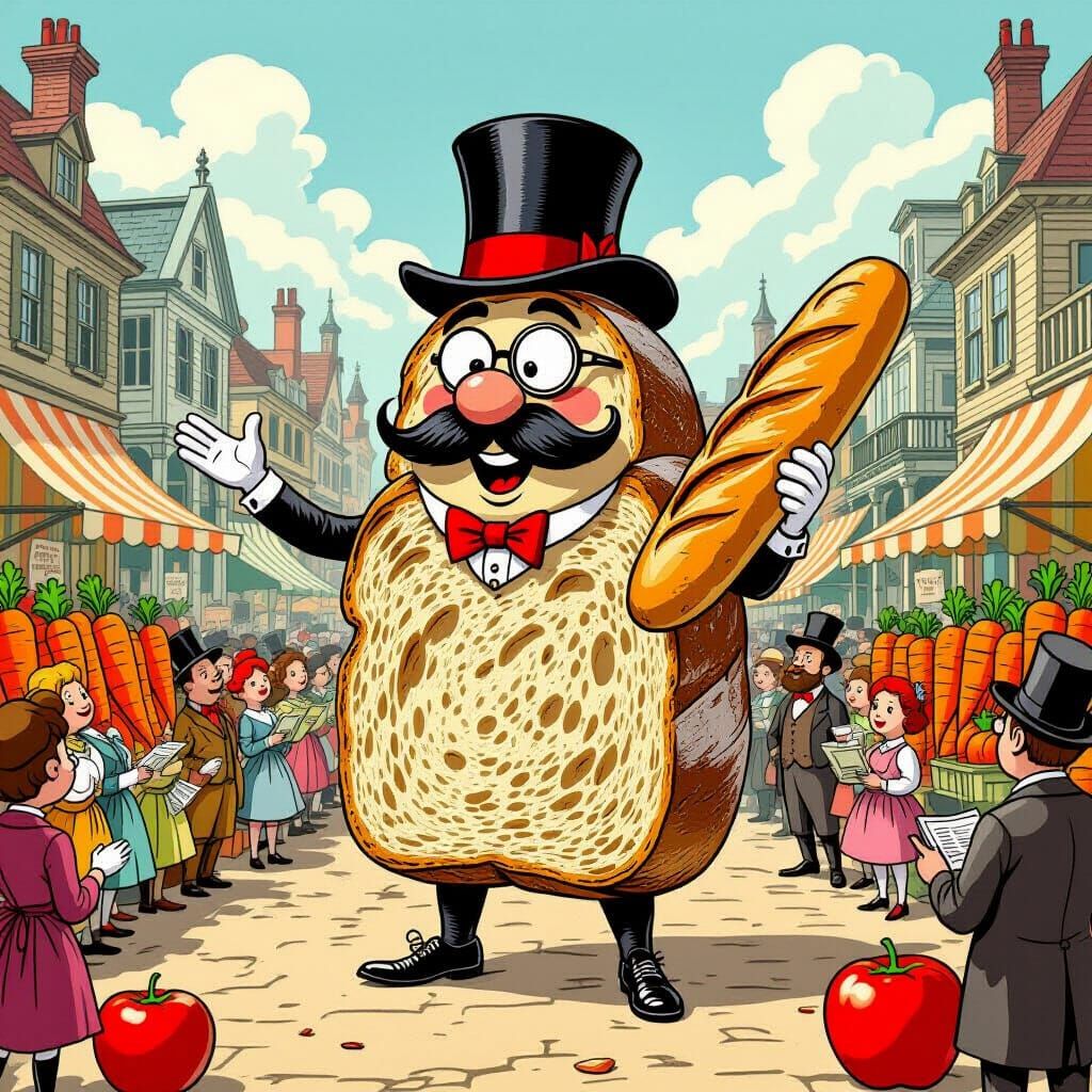 Sentient Sourdough Baron Leads Victorian Market Crowd