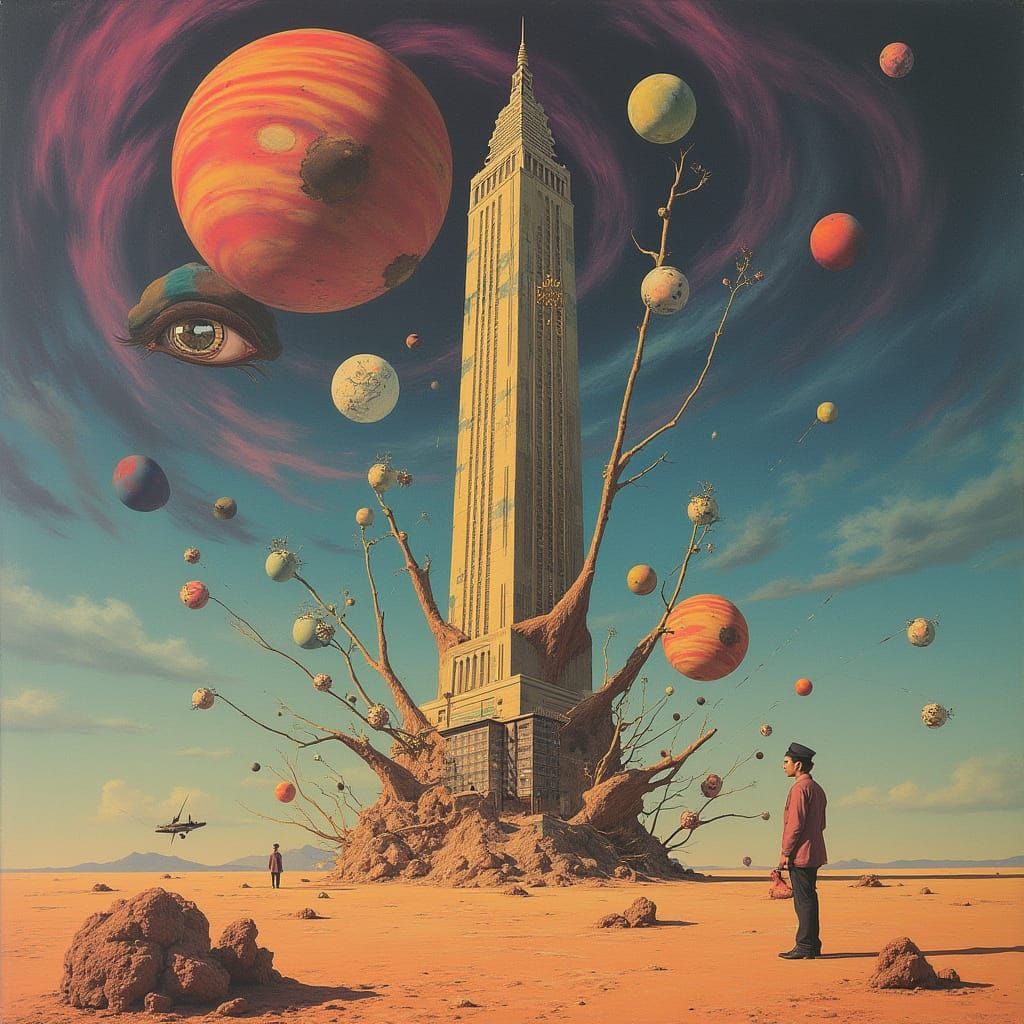 Surrealist Book Cover Art for The Fountainhead