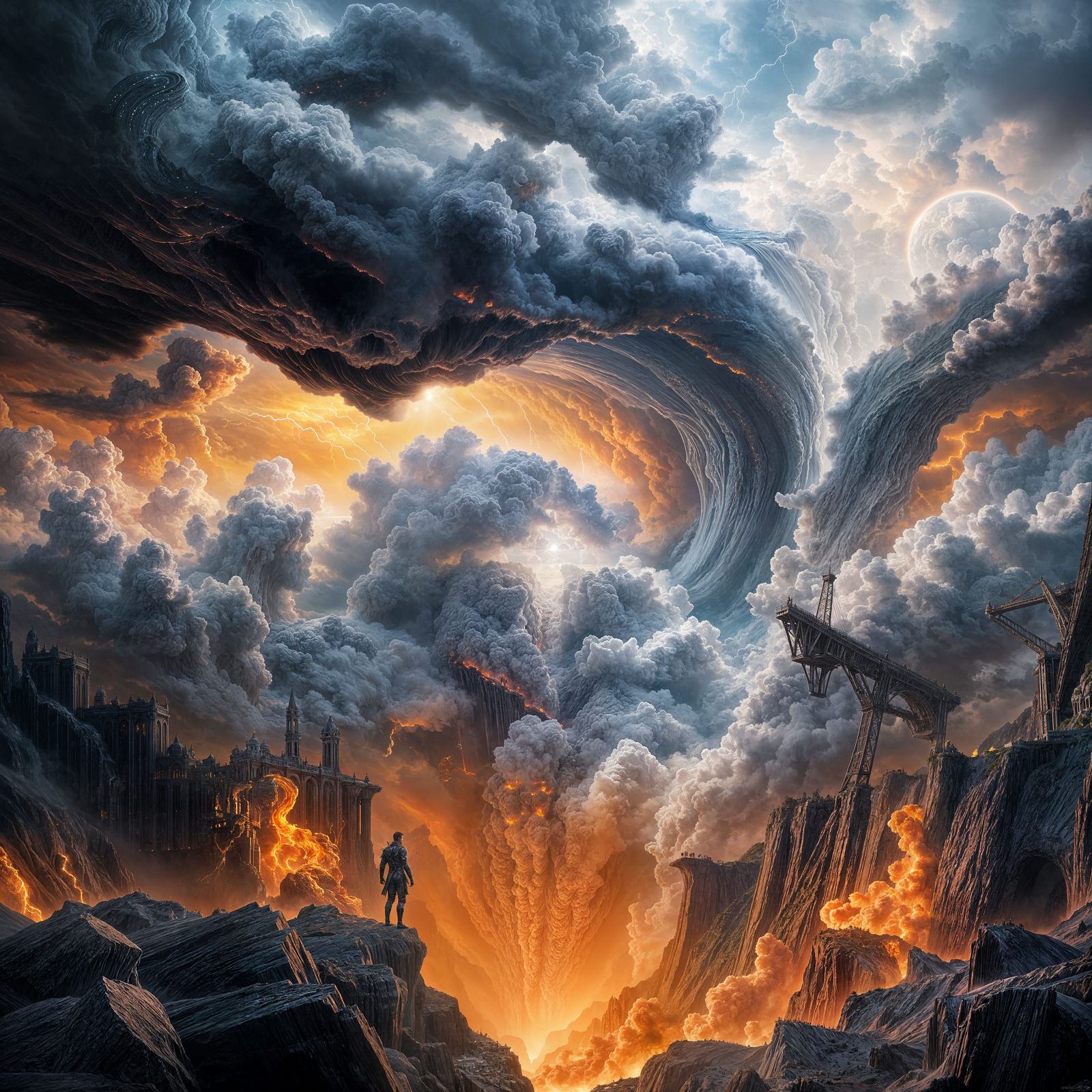 Epic Cinematic Digital Painting of Stormy Abyss