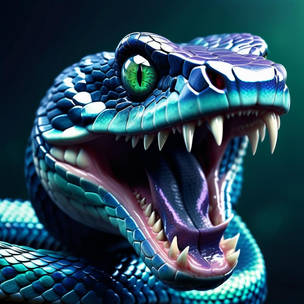 Photorealistic Snake-Human Hybrid Portrait in 8K