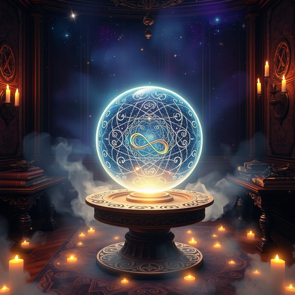 Ethereal Gateway to the Cosmos in Crystal and Wood