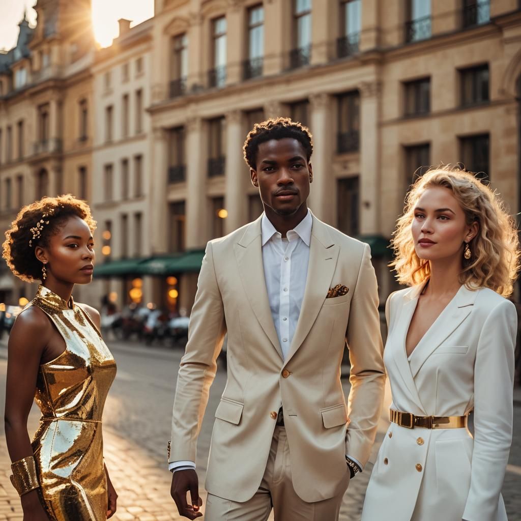 Charming Prince Surrounded by Seductive Women