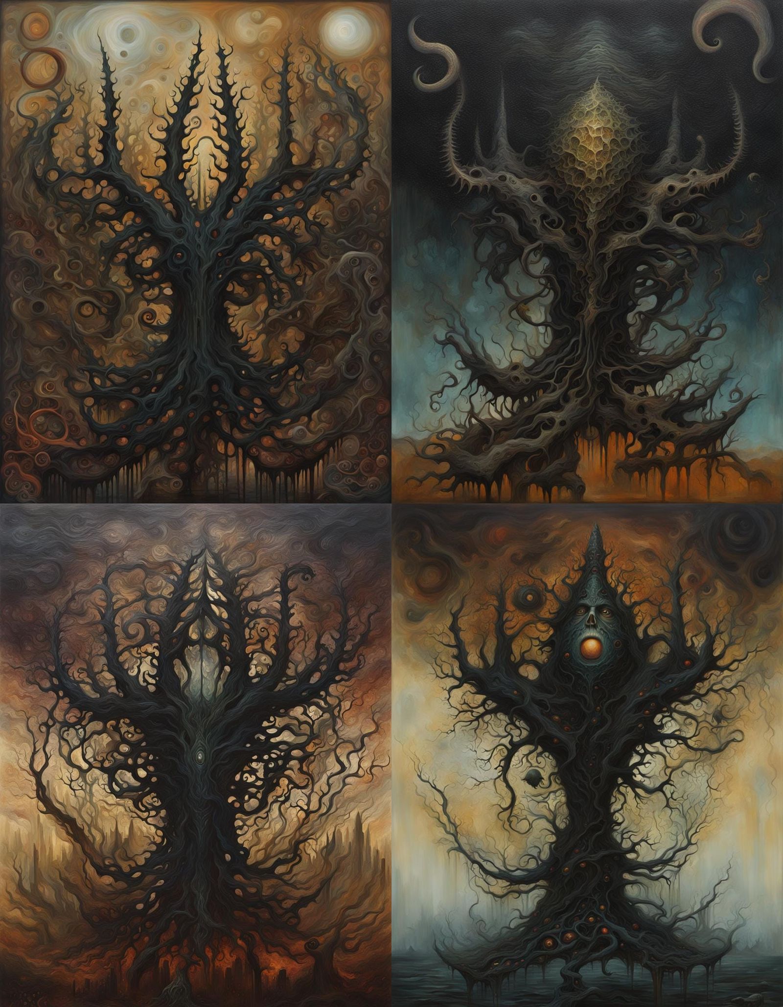 Surreal Eldritch Being in Oils and Acrylics