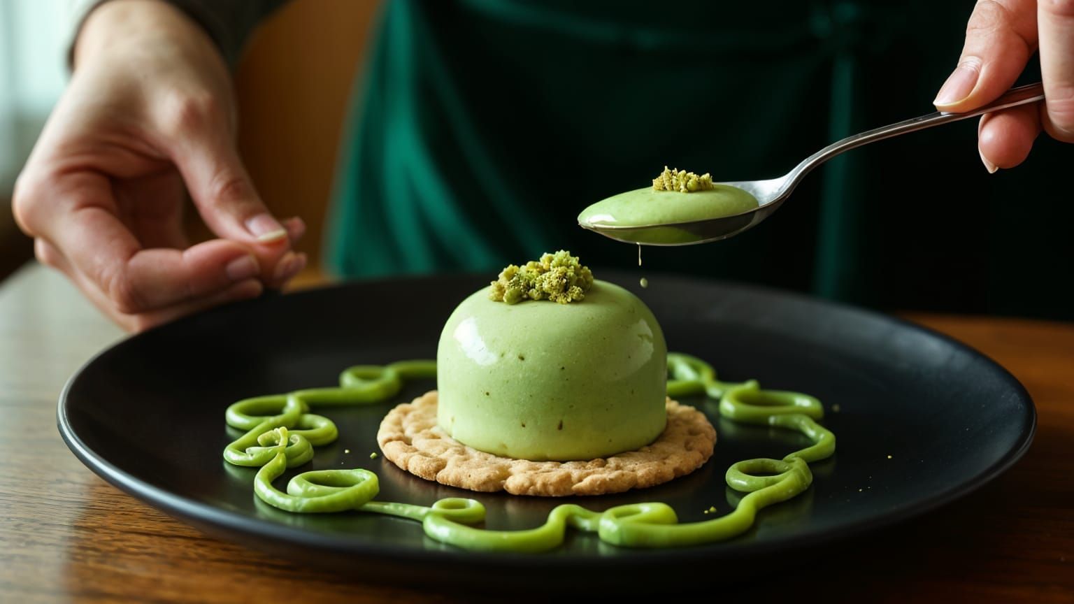 Woman Breaks Mousse Dome in Dramatic Daylight Macro Shot