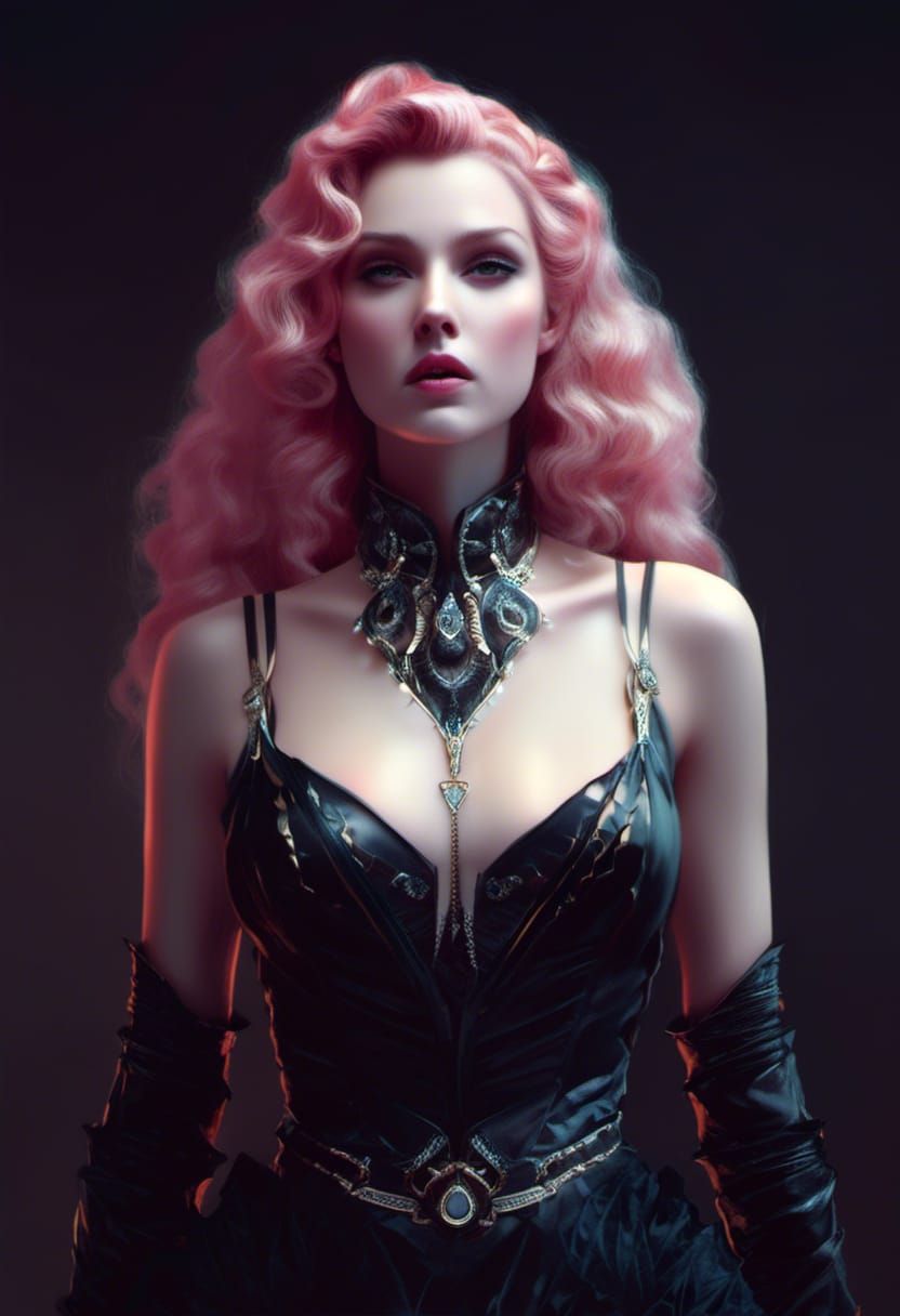 Lara Croft, Alien Bride in Dark Fantasy Style