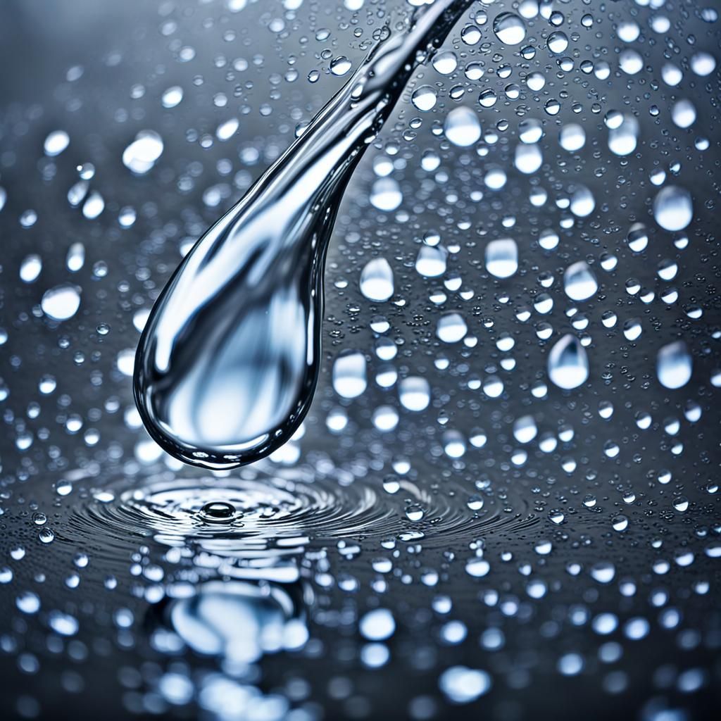 Detailed Raindrop Impact: Photorealistic Water Droplets