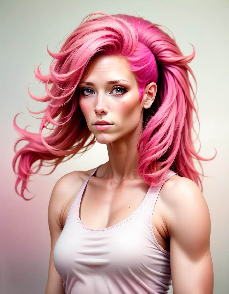 Elegant Pink-Haired Female Centaur Illustration