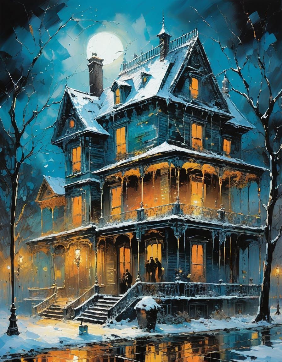 Ghostly New Year's Eve Party in Haunted House