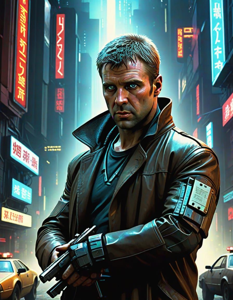 Blade Runner Android Hunter Digital Poster