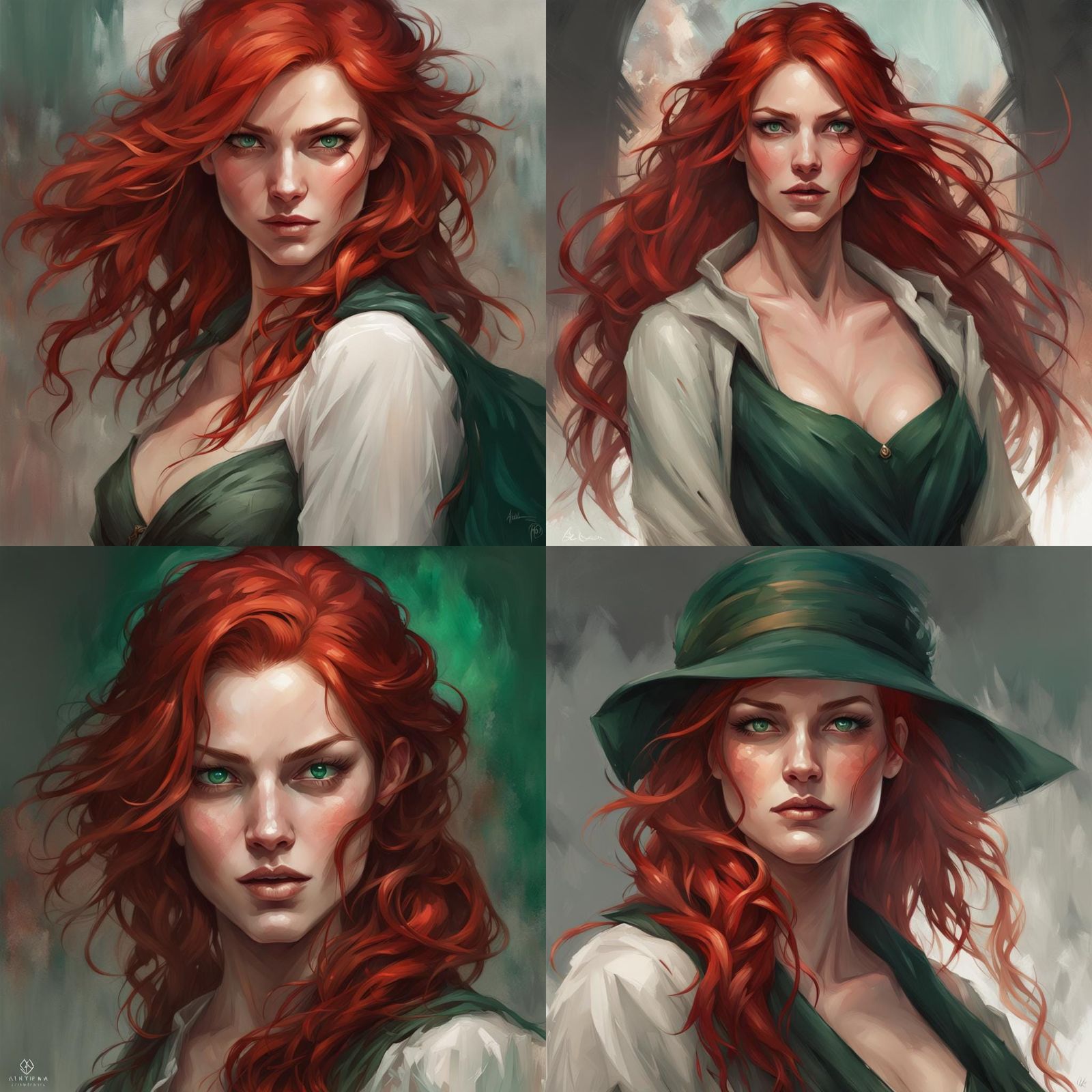 Beautiful Wicked Woman with Emerald Eyes