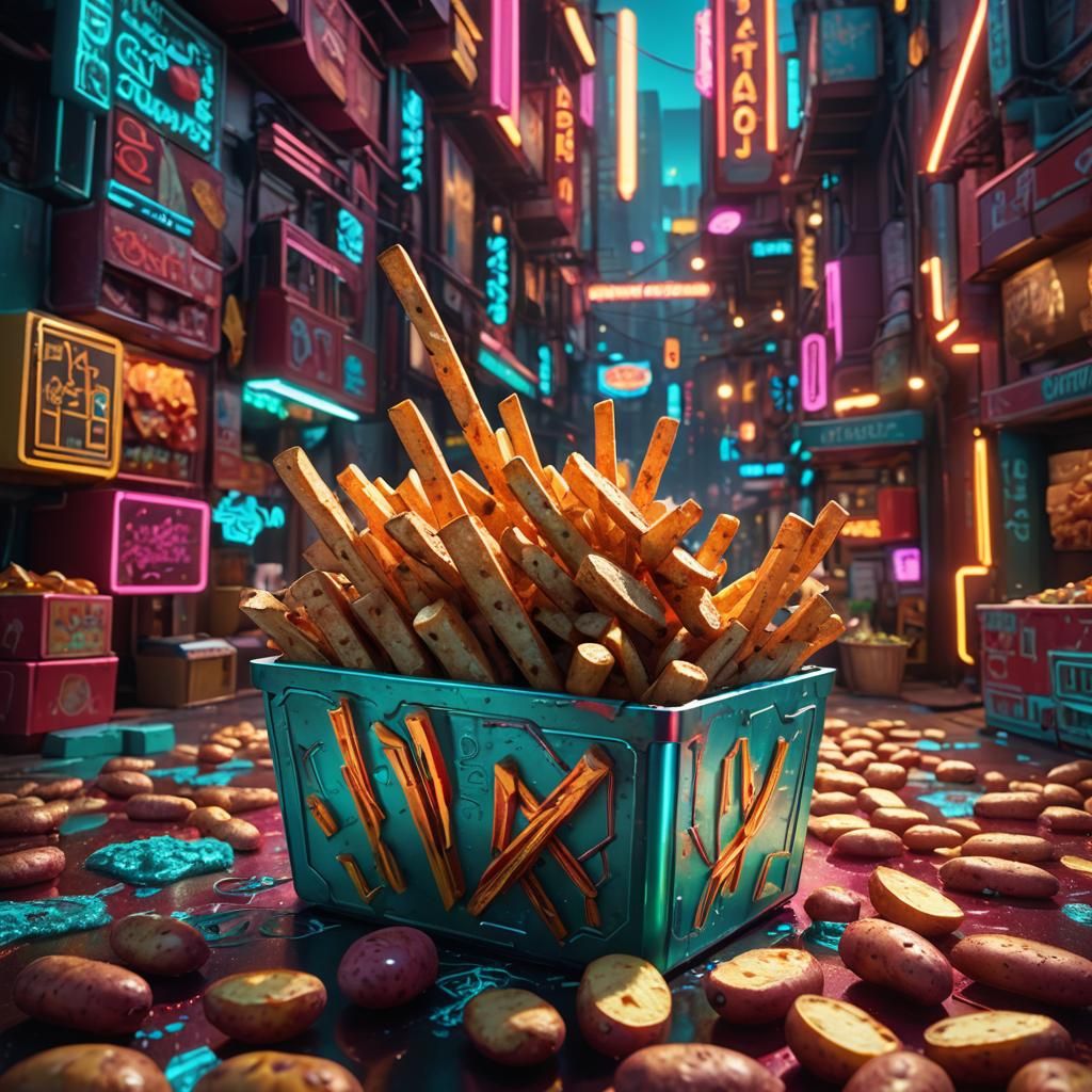 Transforming Potato Sticks in Fantasy Art Style