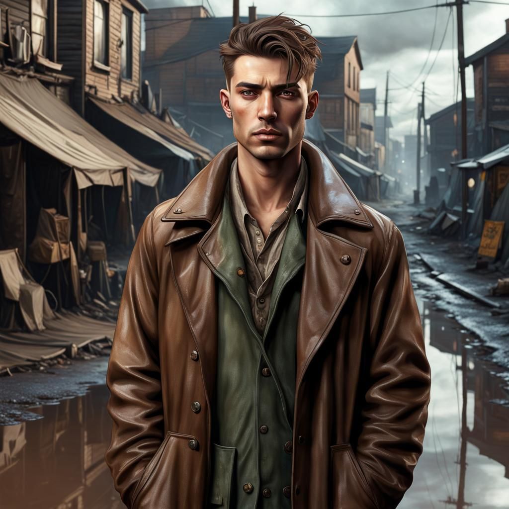 Post-Apocalyptic Irish Lad in Shantytown, Photorealistic